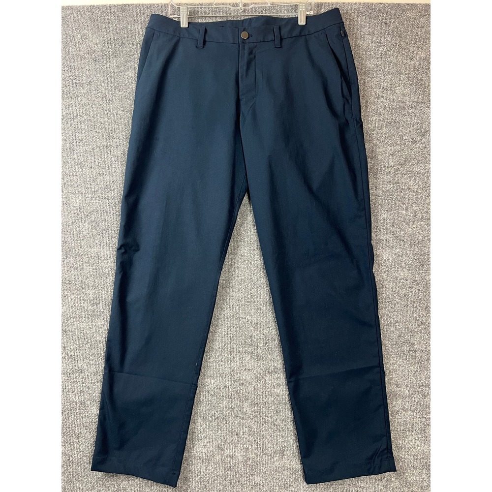 Lululemon Men Commission Slim Fit Pant 35 Navy Blue Warpstreme Chino LM5B08S